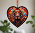 Cocker Spaniel Brown Stained Glass Effect Heart Suncatcher